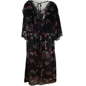 NWT eyeshadow Dress Black Red Floral Dark Romantic Whimsigoth Cottage Sz XL